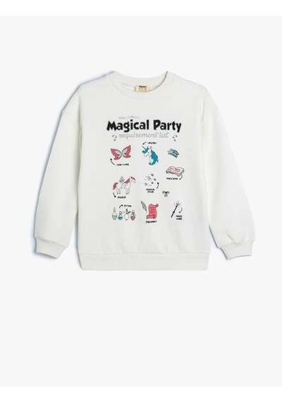 Koton Kız Çocuk Sweatshirt Ekru 5wkg10171ak 25ky59003242 Y5915 Ekru