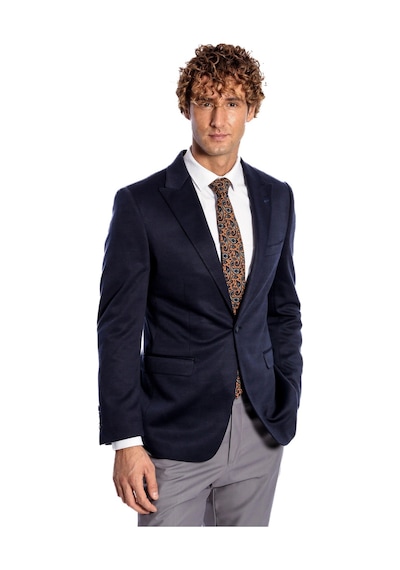 Wessi Lacivert Düz Slim Fit Erkek Ceket Lacivert