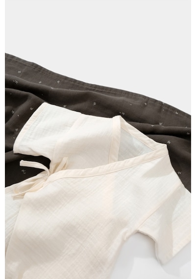 BabyCosy Organik Müslin Kruvaze Kısa Kollu Tulum Csym7000 001