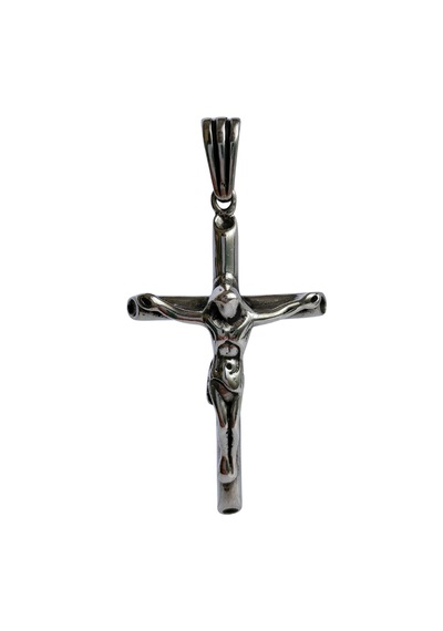 925 Ayar Gümüş Çarmıhtaki İsa Kabartma Tasarım Cross Kolye Ucu Gümüş