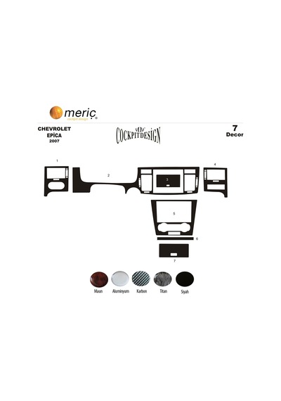 Meriç® Chevrolet Epica Ön Torpido Kaplama 7 Parça 2007-2013 (530156053)