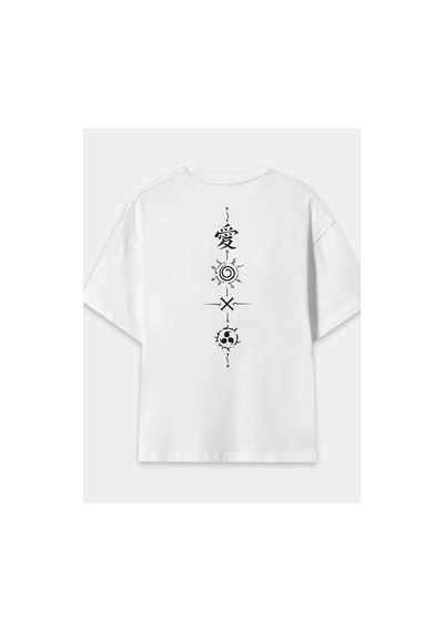 Naruto Sırt Baskı Sembol T-shirt Siyah