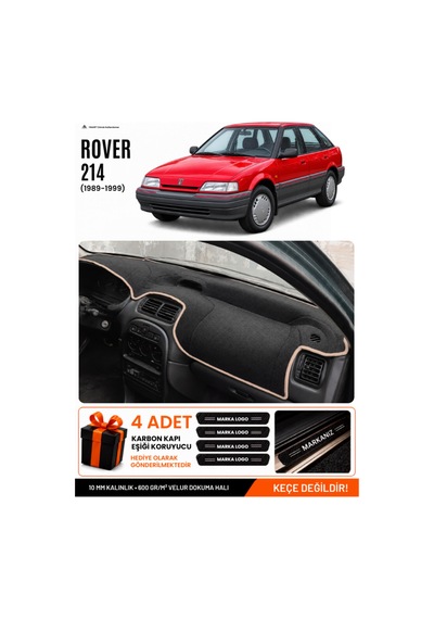 Rover 214 1989-1999 Uyumlu Torpido Koruma, Torpido Örtüsü, Torpido Kılıfı - Siyah Bej