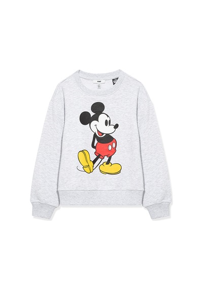 Mavi - Mickey Mouse Baskılı Gri Sweatshirt 7s10084-88467 Gri Mavi - Mickey Mouse Baskılı Gri Sweatshirt 7s10084-88467 Gri
