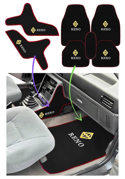 Renault Broadway R9 R11 Spring Elmas Logolu 5 Li Oto Halı Paspas & Vites Konsol Yan Koruma Halısı