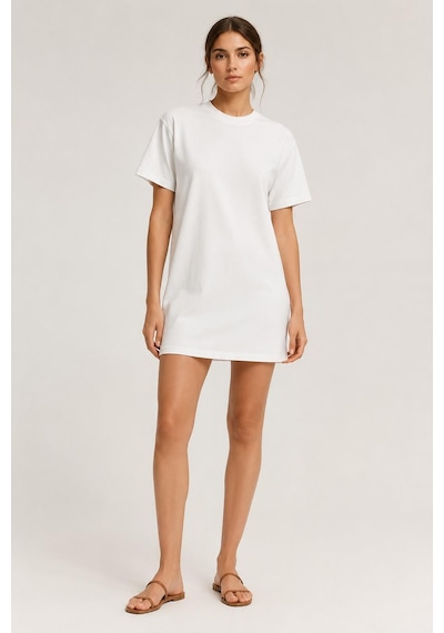 Alexandergardi Basic Oversize T-shirt Elbise Beyaz
