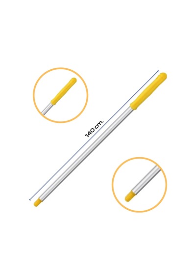 Mulpex Premium Kalite Alüminyum Eloksallı Sap, Vidalı 140 cm.Sarı