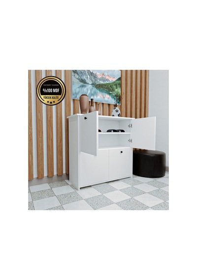 Alin Ayakkabılık Kapaklı Modern Tasarım Beyaz Alin Ayakkabılık Kapaklı Modern Tasarım Beyaz