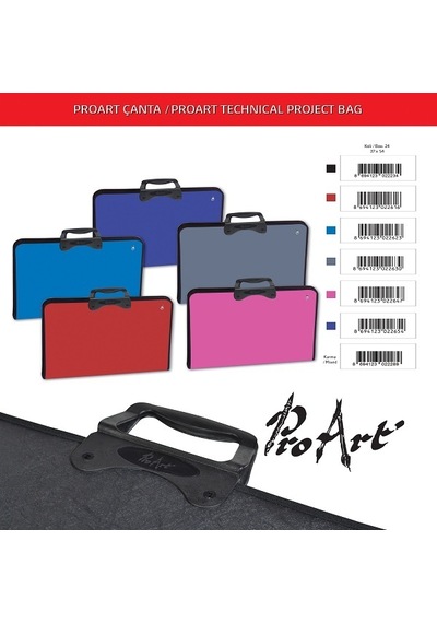 Pro Art Fermuarlı Teknik Resim Çantası 37 x 54 CM Mavi