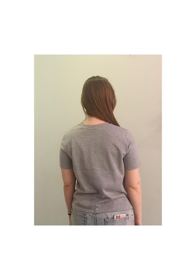 Arba T-shirt Basic Gri Hafif Sim Detaylı Gri Gri