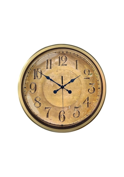 Bronz Nostalji 52 Cm Metal Eskitme Duvar Saati