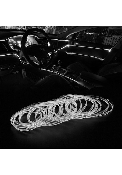 Her Araca Uyumlu Universal İp Neon Led - Beyaz Renk 2 Metre 12v