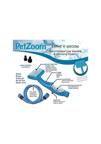 Bundera Pet Zoom Otomatik Kedi Köpek Yıkama Fırçası Tabancası