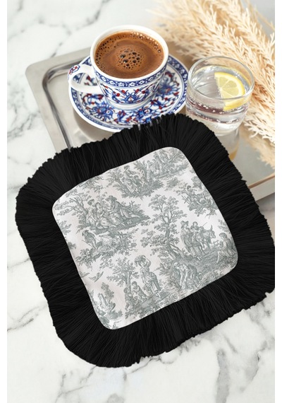 Toile Temalı Zarif Saçaklı Sunum Peçetesi-fransız Country Vintage Gri Siyah Bardak Altlığı Mendil Yosunlu Sütlü Bej Toile Temalı Zarif Saçaklı Sunum Peçetesi-fransız Country Vintage Gri Siyah Bardak Altlığı Mendil Yosunlu Sütlü Bej