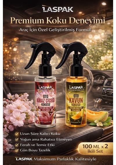 Premium 2 Li Oto Kokusu Seti Uzun Süre Kalıcı Doğal Esans Yoğun Aroma 100