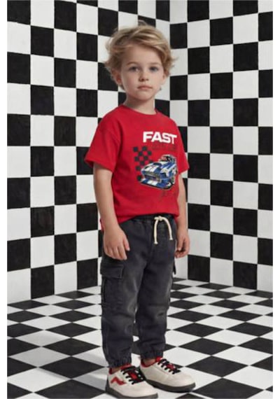 Defacto Erkek Bebek Regular Fit Baskılı Kısa Kollu Tişört G6138a526smrd79 Kırmızı-rd79