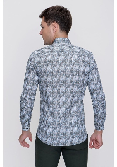 Efor G 1479 Slim Fit Mavi Spor Gömlek Mavi