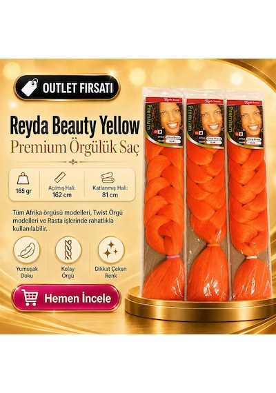 3 Paket / Afrika Örgüsü Ve Rasta İçin Sentetik Yellow - Izbp-892955 Renkli