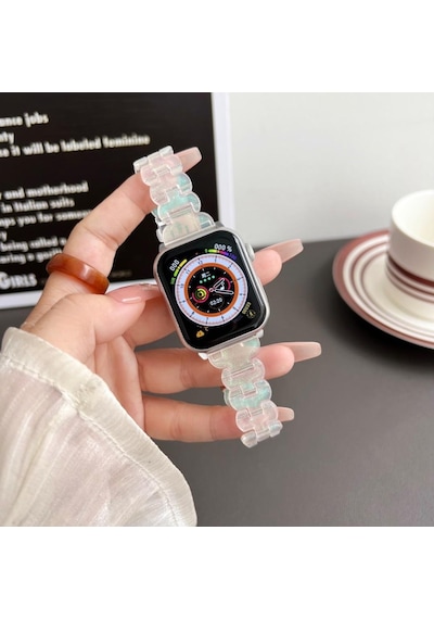 Apple Uyumlu Watch 10/11 42mm-38/40/41mm Kordon Taşlı Parlak İnce Flower Metal Bayanlar İçin Band 2/3/4/5/6/se/7/8/9