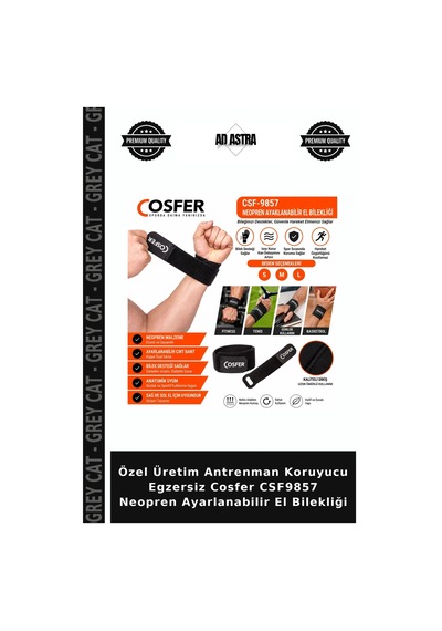 Özel Üretim Antrenman Koruyucu Egzersiz Cosfer Csf9857 Neopren Ayarlanabilir El Bilekliği Çok Renkli