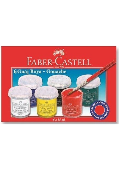 Faber Castel 6 Lı Guaj Boya Şişe Karton Kutu Çok Renkli