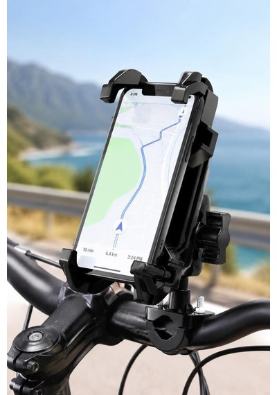 Telefon Tutucu Motorbisiklet Bisiklet Jx042 Sürüş Yardımcısı Mobil Askı İki Teker Aleti Siyah