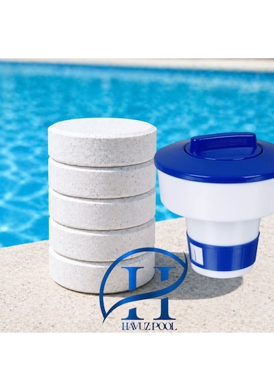 %90 Lık 5'li Multitablet Klor 1kg Ve Dispenser Klor Dağıtıcılı