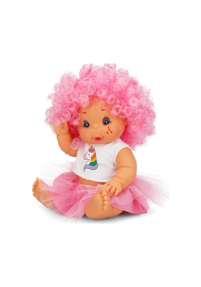 Mey İthalat Afro Kıvırcık Renkli Saçlı Bebek