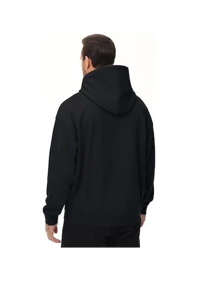Da Vinci Erkek Siyah Oversize Basic Kapüşonlu Hoodie/sweatshirt 3 Siyah