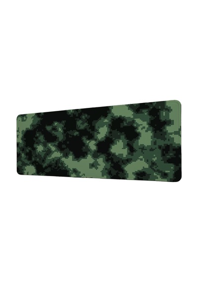 Dijital Kamuflaj Gaming Mousepad Xxl 90x40 Cm Kaymaz Taban Dikişli Kenar Yeşil Oyuncu Mousepad