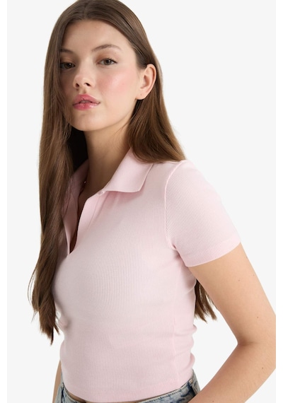 Defacto Fitted Polo Yaka Fitilli Kaşkorse Kısa Kollu Tişört A0379ax25smpn648 Pembe Defacto Fitted Polo Yaka Fitilli Kaşkorse Kısa Kollu Tişört A0379ax25smpn648 Pembe