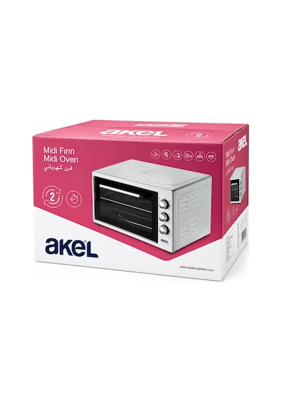 Akel Af-280 Saatli Kare Midi Fırın 1200w & 32lt Hacim 3 Kademeli Güç Ayarlanabilir Termostat Standart