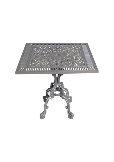 Alüminyum Döküm Bahçe Masası Cg-604 75x75 Cm Kare Döküm Bahçe Masası Antrasit