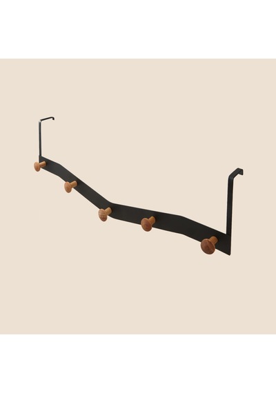 Living 5'li Kapı Arkası Askı - Siyah - 50x14x5 Cm Çok Renkli