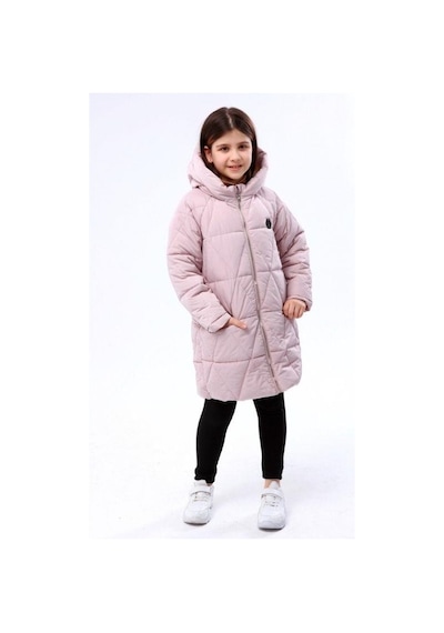 Benitto Kız Çocuk İçi Peluş Gizli Cep Detaylı Fermuarlı Mont-14763 Lila