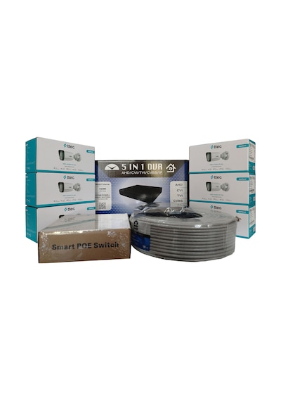Ttec 6'lı İp Güvenlik Kamerası Seti, Mikrofonlu, Uzaktan İzleme, Gece Görüş