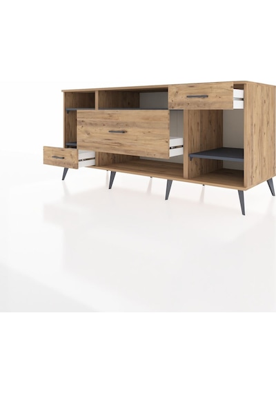 Kronos Konsol 4 Raflı 3 Çekmeceli 176x59x83 Çam-antrasit/çam Antrasit/çam Kronos Konsol 4 Raflı 3 Çekmeceli 176x59x83 Çam-antrasit/çam Antrasit/çam