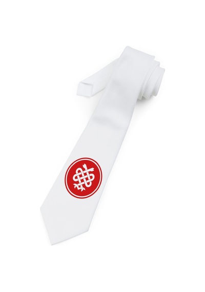Baskıbazar Since Sağlık Tıp Logosu Baskılı Saten Lüks Kıravat Baskıbazar Beyaz