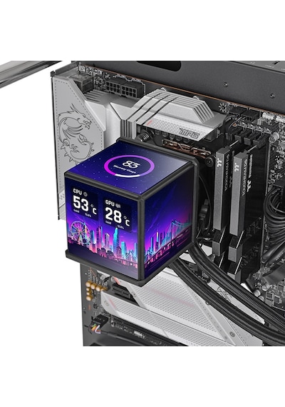 Thermaltake Mınecube 360 Ultra 3,95 İnc Tft Lcd 3x120mm Argb Sivi Sogutma Kiti