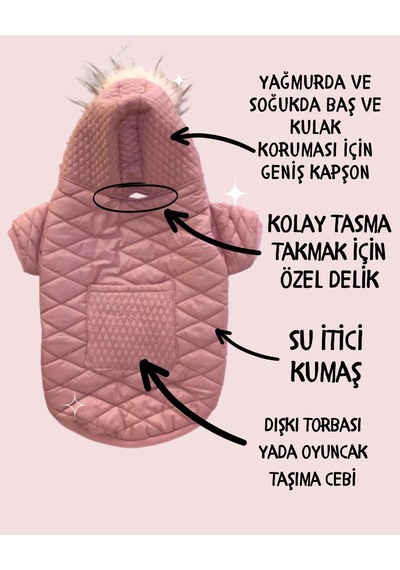 Pinky Pie Pembe Köpek Montu Kışlık Ceket