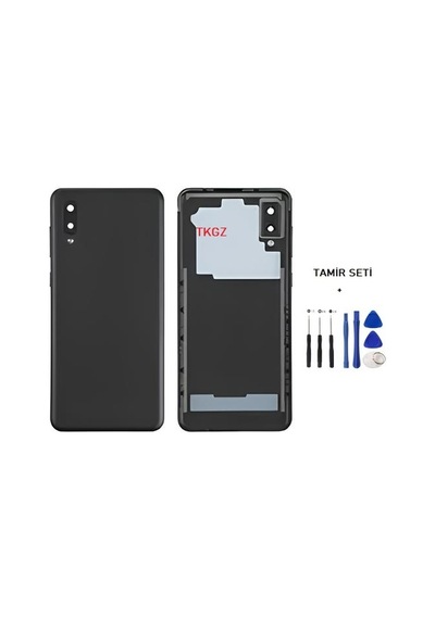 Samsung Galaxy Uyumlu A02 - Sm-a022 Full Kasa Arka Kapak Takım Siyah - Tamir Seti