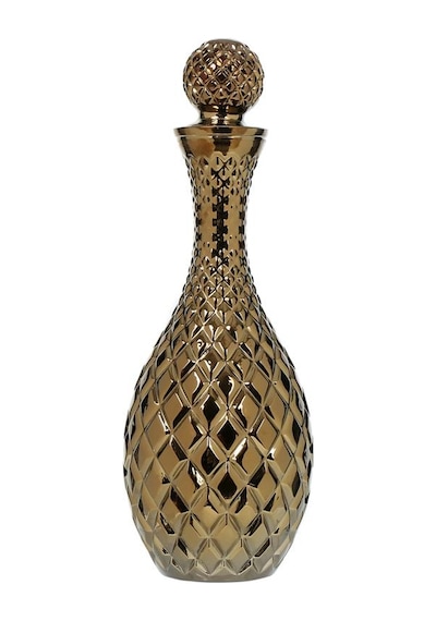 Vitale Koza Kapaklı Cam Karaf Altın Dekarasyon 14x36 Cm Ak.evd0088