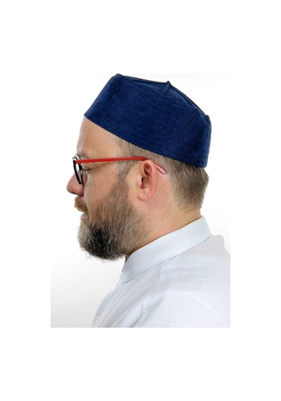 Kubbeli Sert Kalıp Takke - Lacivert