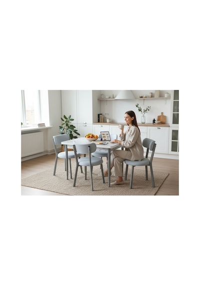 Efe Mobilya T-6017 4 Kişik Yemek Masası Ve Açık Gri Sandalye Takımı Mutfak Salon Restorant Cafe Otel Kullanımına Uygundur Efe Mobilya T-6017 4 Kişik Yemek Masası Ve Açık Gri Sandalye Takımı Mutfak Salon Restorant Cafe Otel Kullanımına Uygundur