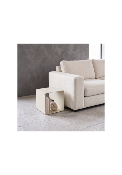 Node Metal Yan Sehpa Modüler Küp Tasarım Açık Raflı Tekli Modül 32x32x32 Cm Krem - 940085810 Krem