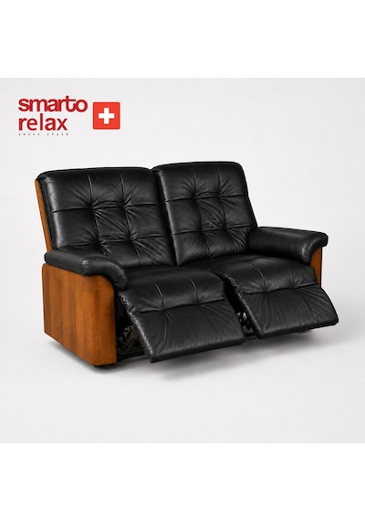 Smarto Relax Berlin İkili Yatar Ayak Uzatmalı Ergonomik Deri Tv Koltuğu Baba Koltuğu Siyah