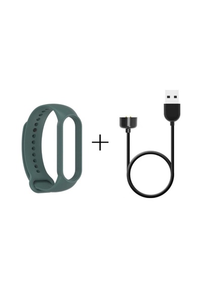 Xiaomi Mi Band 6 Şarj Aleti + Mi Band 6 Kordon Yüksek Kalite 2'li Set Koyu Yeşil-c7412
