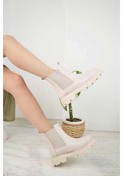 Nesil Shoes Swell 3080 Ten Çift Lastikli Kadın Bot-ten Ten