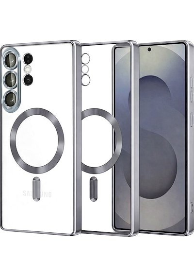 Samsung Galaxy S26 Ultra Uyumlu Kılıf Kamera Lens Koruyuculu Magsafe Özellikli Telefon Kılıfı Kapak Titan Gri