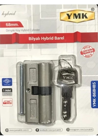 Ymk 68 Mm Bilyalı Barel Nikel Kapı Bareli 3 Anahtarlı Ymkb68hbs 68 MM